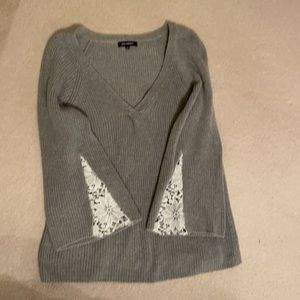 525 America Grey Sweater with lace detail